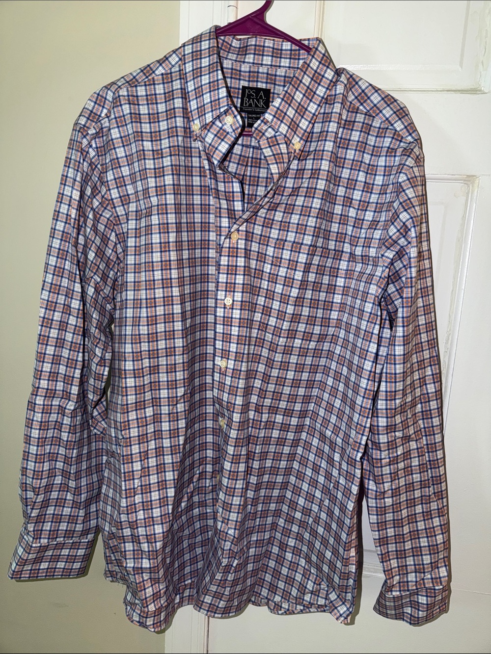 Jos. A. Bank Plaid Button-Down Shirt in Blue and Brown